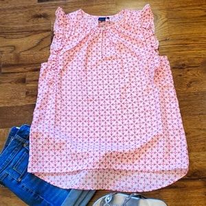 Womens Kaari Blue sleeveless ruffle top size M